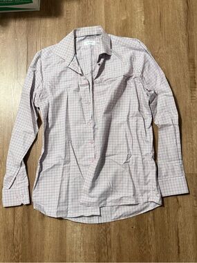 Eton Men's Pink and Blue Checked Dress Shirt
